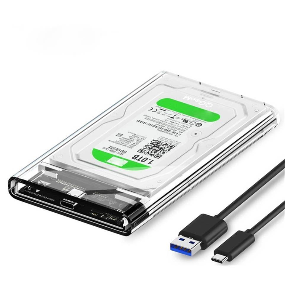 Hộp đựng ổ cứng HDD/SSD 2.5" QGeeM Gen2|cổng USB C/3.1, Type C to SATA|SATA I II III, PS4 hỗ trợ UASP tốc độ cao 6Gbps kèm cáp Type C to USB A-Hàng Chính Hãng