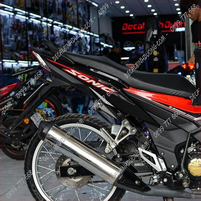 Decal Xe Máy - Tem Trùm dành cho Rời Sonic 150R Đỏ Trắng Đen Cực Chất