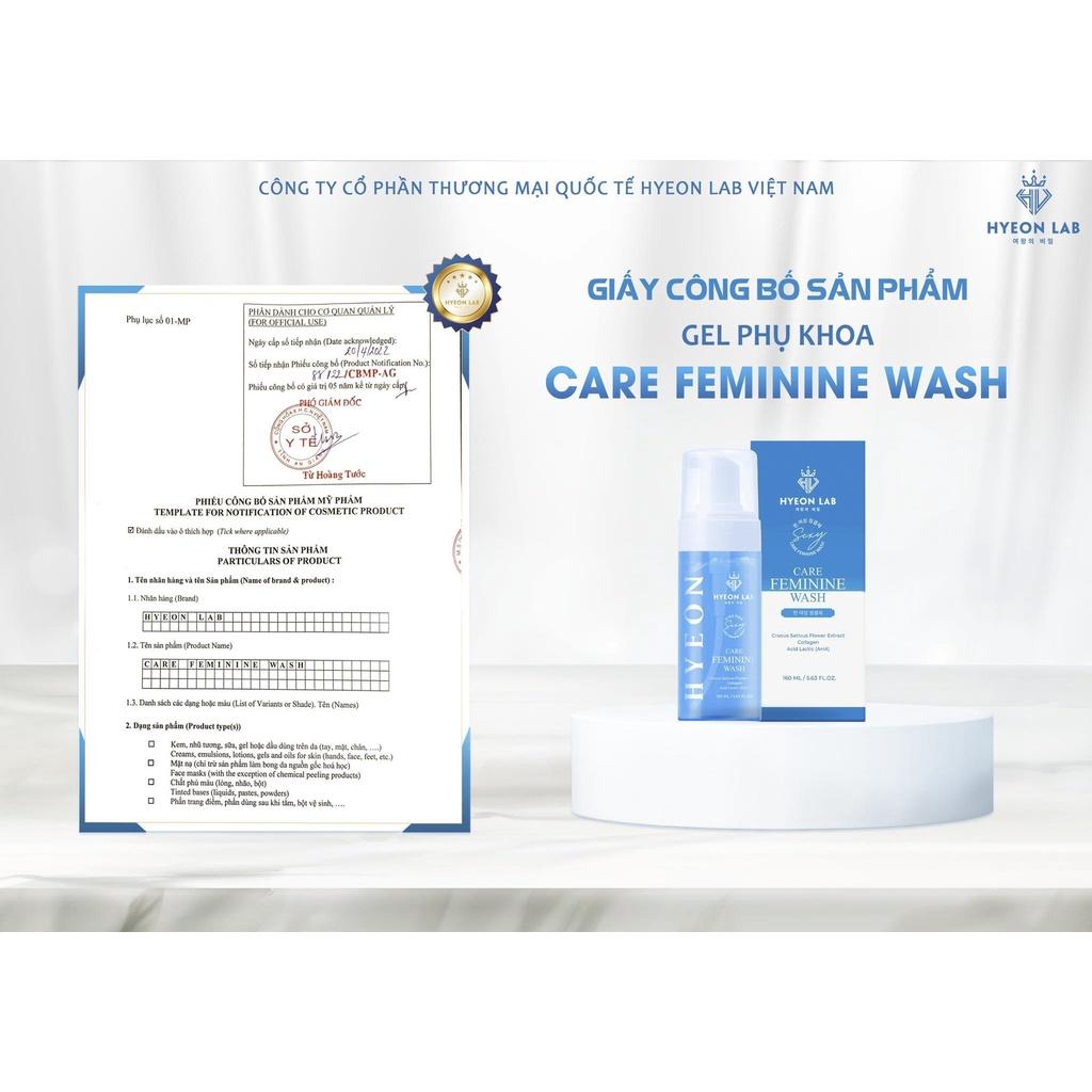 Dung Dịch vệ sinh Care Feminine Wash | Hyeon Lab| cô bé HỒNG-THƠM-KHÍT, Vệ sinh, chống viêm, kháng khuẩn, duy trì độ ẩm