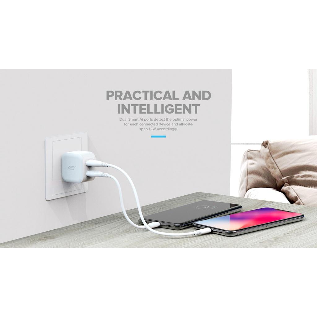 SẠC INNOSTYLE MINIGO 2 USB A 12W SMART AI CHARGING - HÀNG CHÍNH HÃNG