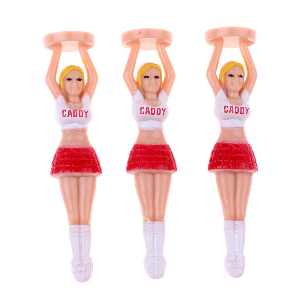 2x 3 Pieces Novelty Beauty Girl Caddy golf professional tees Cheerleader Tees  Tools