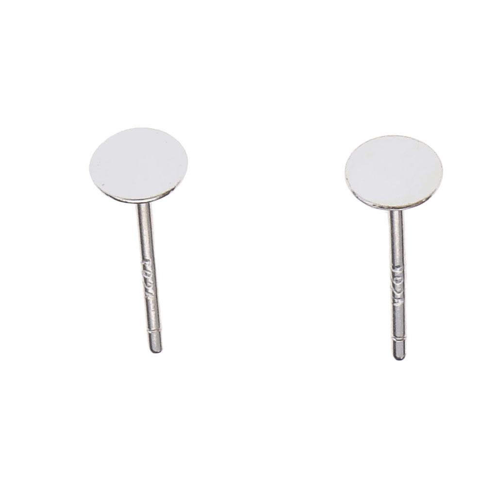 Sliver Earrings Posts Flat Pad Blank Ear Stud Pin for Earring Making Findings 10 mm Pack of 5 Paris
