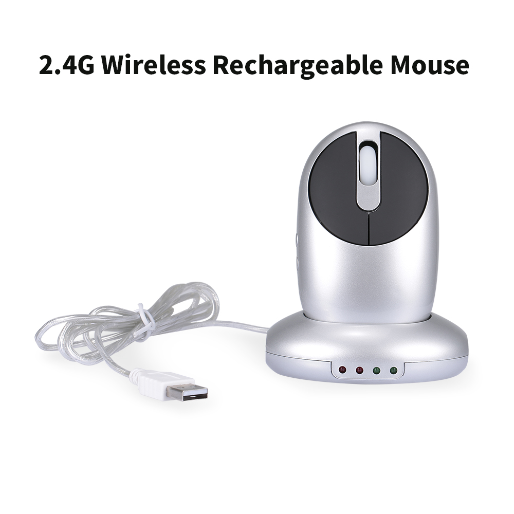 Chuột Quang Không Dây Chơi Game 6d 2.4g Với 4 Cổng USB Hub Đế Sạc 1200DPI Mg-012, Xám