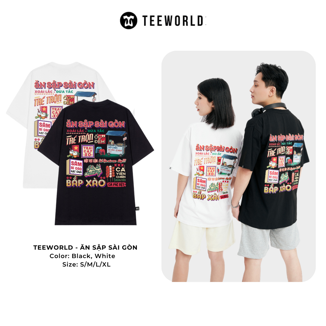 Áo Thun Teeworld Ăn Sập Sài Gòn Unisex Nam Nữ Form Rộng