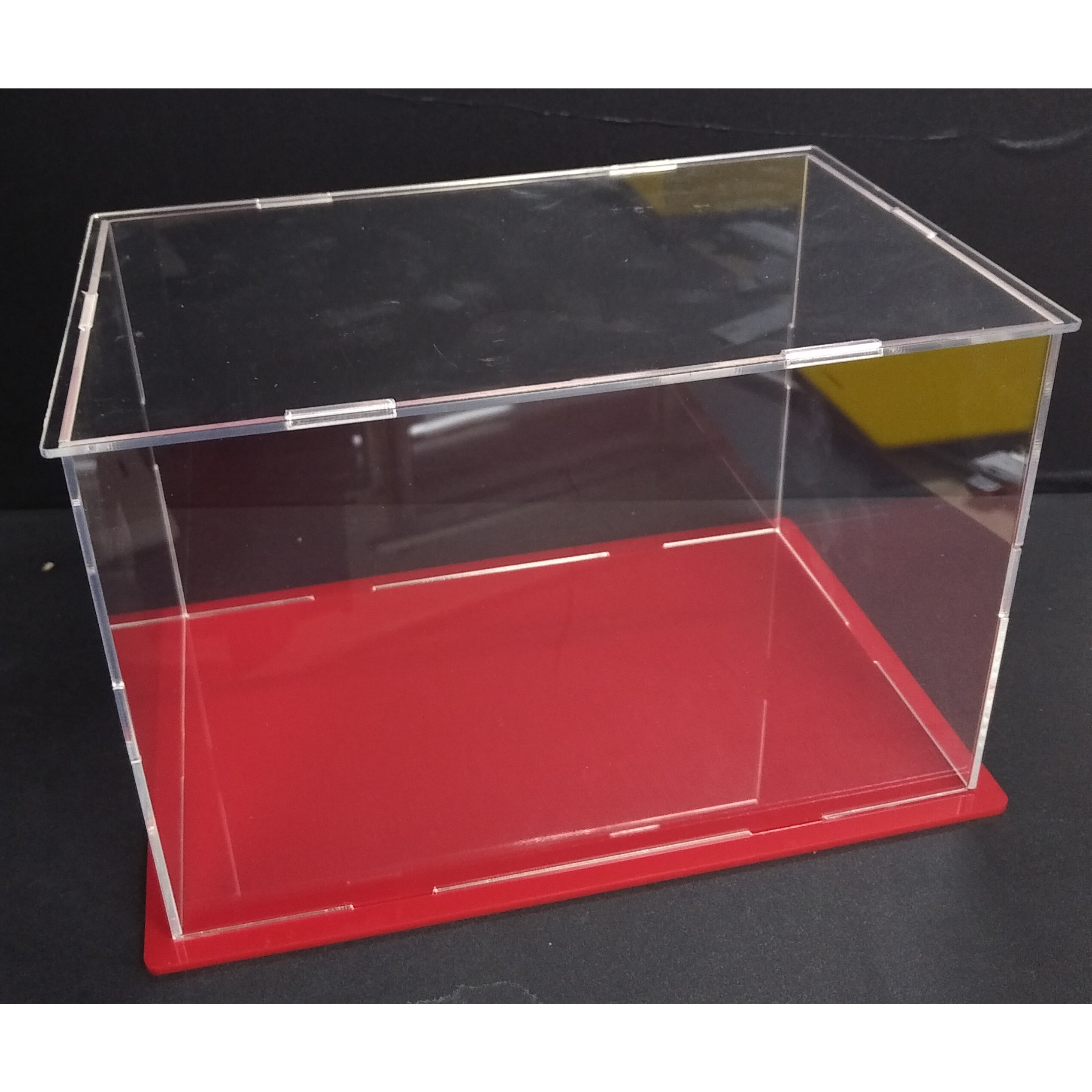 Hộp trưng bày lắp ghép 20x13x13cm mica trong đế nhiều màu