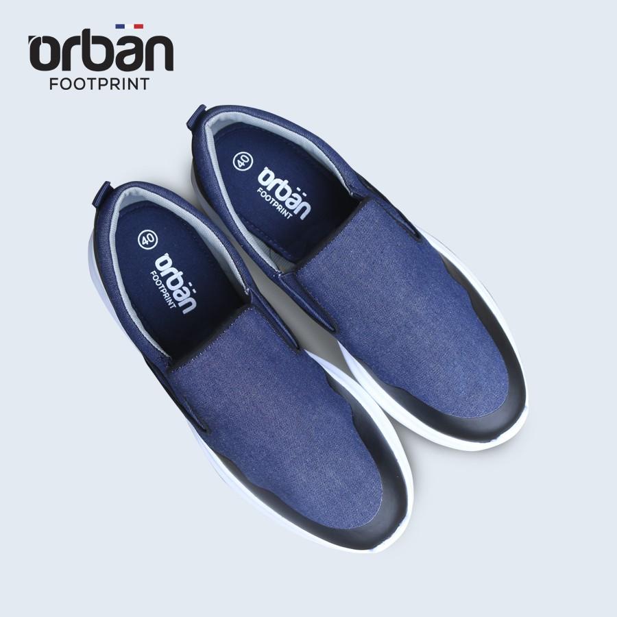 Giày slipon nam đế cao Urban TM1907 canvas xanh