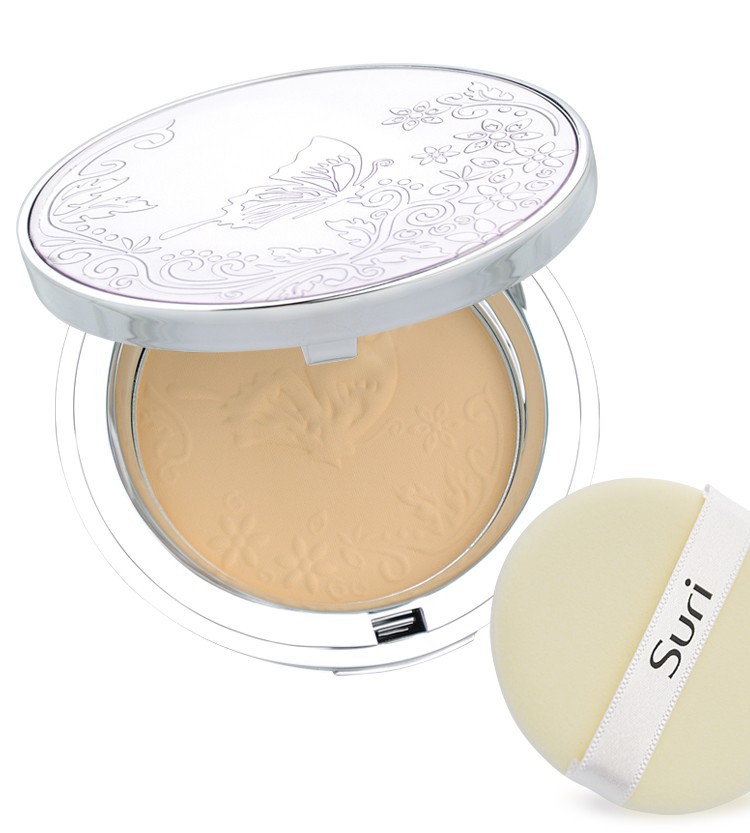 Phấn trang điểm siêu mịn Suri Collagen Two Way Cake Hàn Quốc 100g No.12 Da Sáng tăng kèm móc khoá