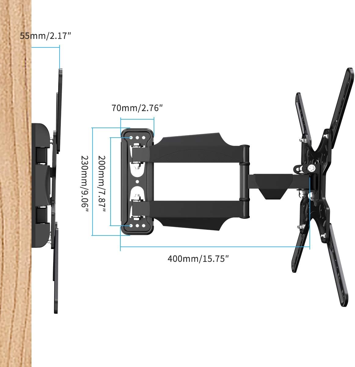 Giá treo-khung treo TiVi xoay từ 24"-55"  Apollo L400 tải trọng 31kg - Hàng nhập khẩu