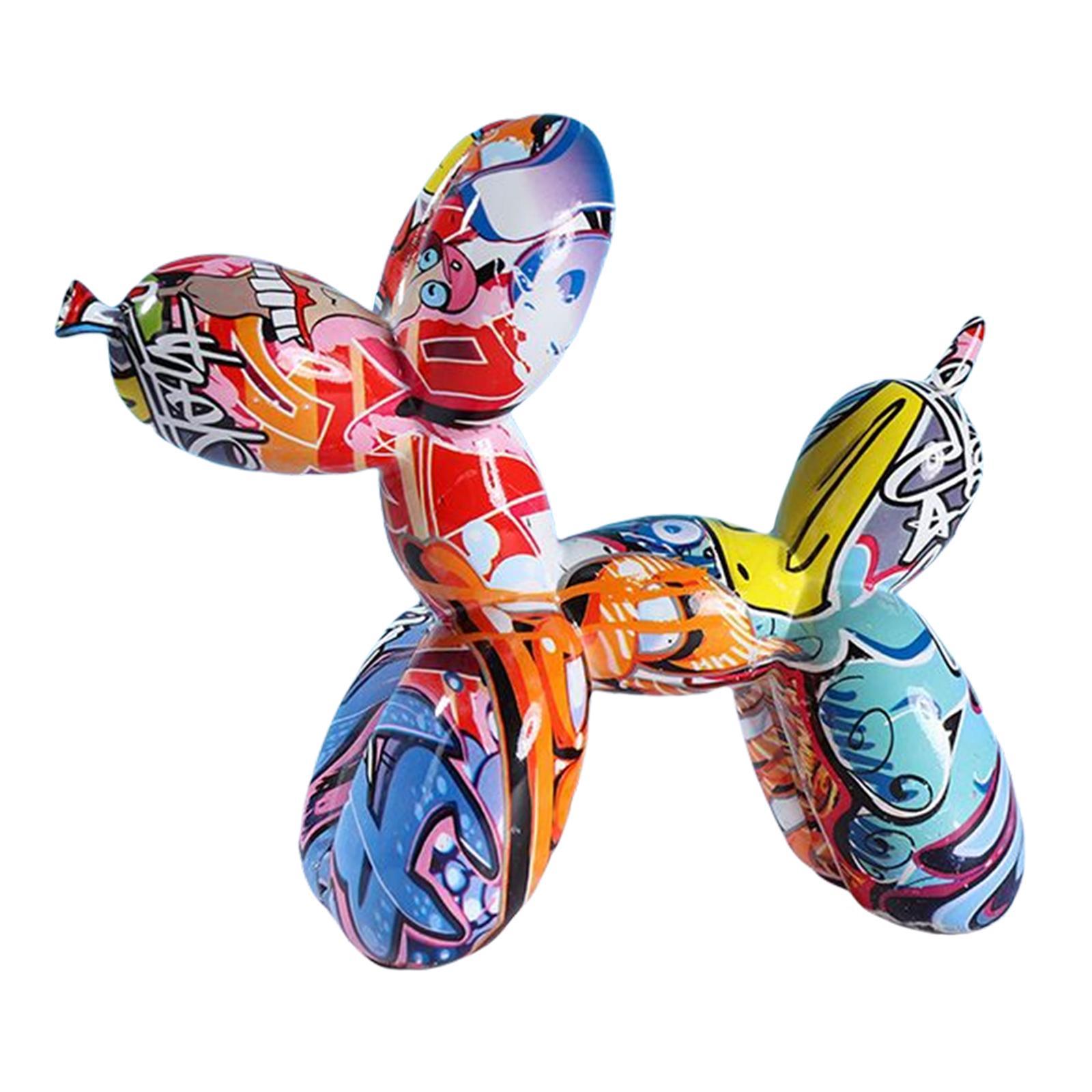 Balloon Dog Sculpture, Resin Creative Animal Figurine Balloon Dog Statue Modern Desktop Decoration for Home Bedroom Living Room