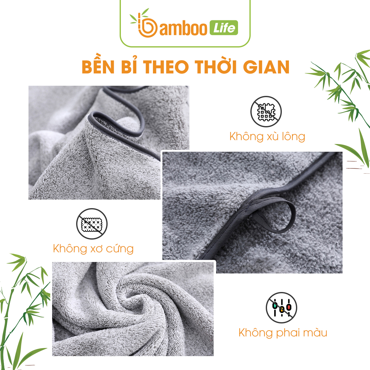 Khăn tắm Bamboo Life BL058 hàng chính hãng được làm từ sợi tre thiên nhiên mềm mại kháng khuẩn siêu thấm hút an toàn cho da