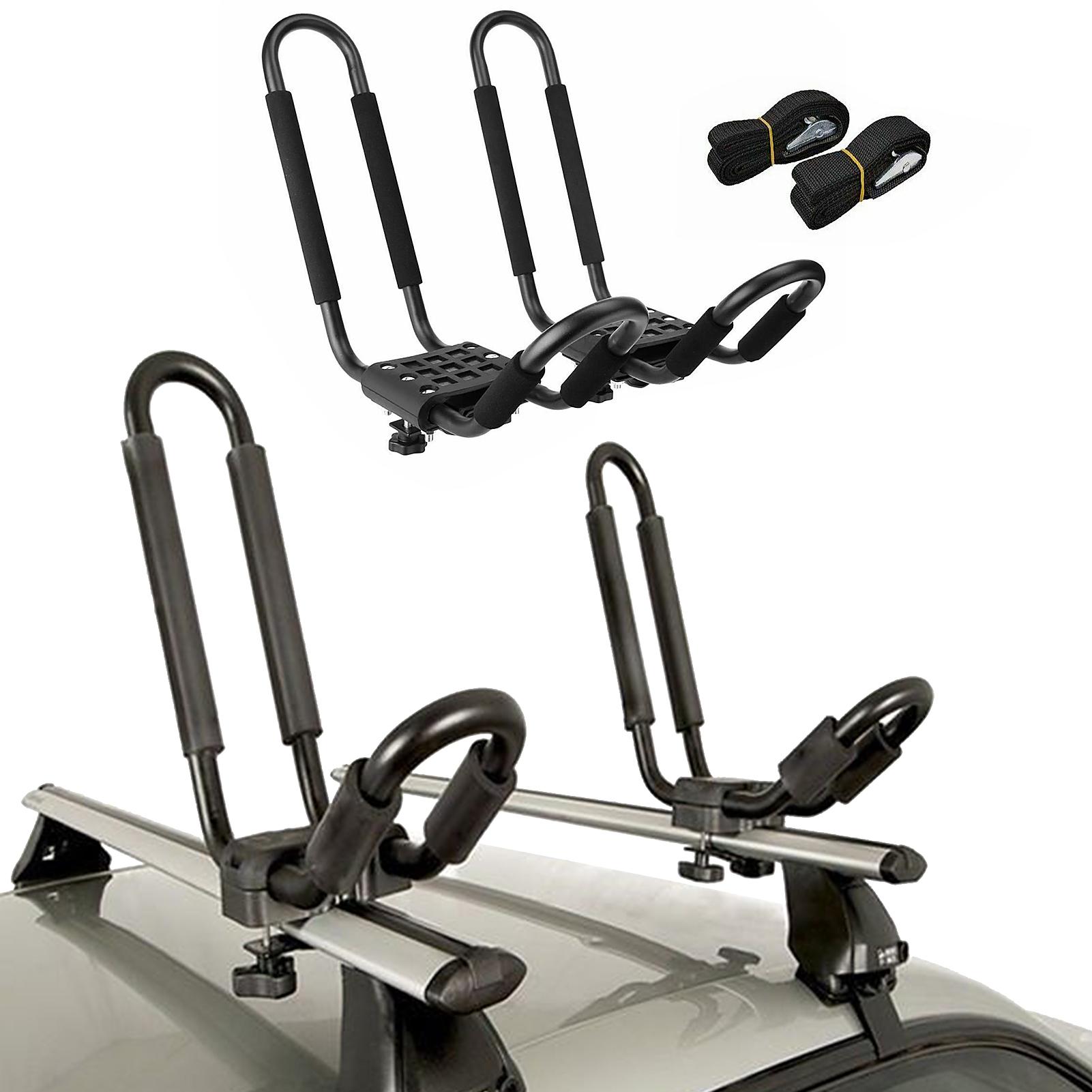 2 cặp Giá đỡ Kayak trên mái chèo thuyền Kayak Thuyền lướt ván trên mái nhà Giá treo trên mái cho xe tải Crossbars