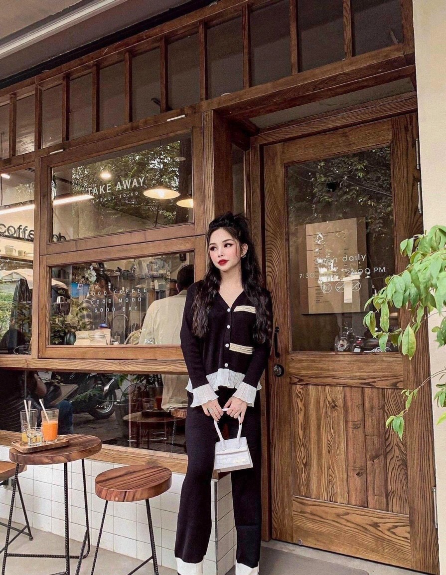 Bộ Pyjama Tiểu Thư Tay Dài Xoè Bồng Xinh Xắn