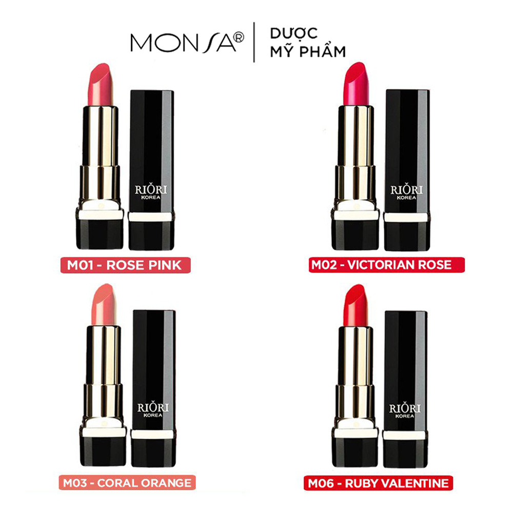 set 4 cây son white riori matte lipstick siêu lì pha dưỡng không khô môi