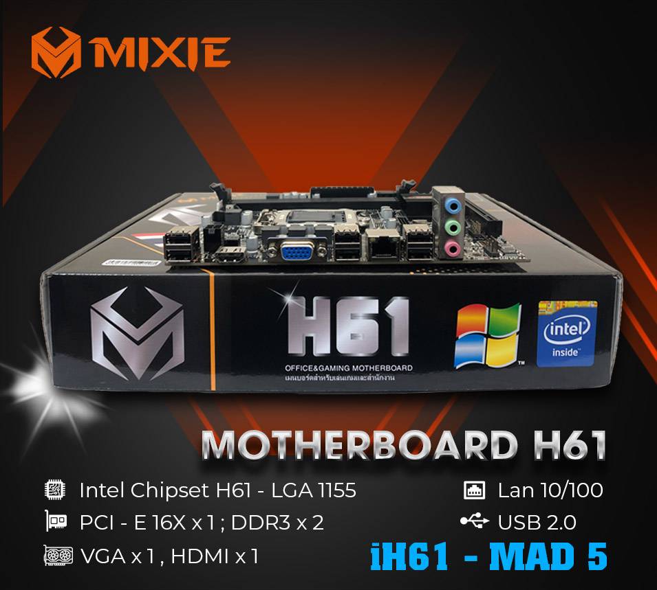 BO MẠCH CHỦ MAIN MIXIE H61 SOCKETS SUPPORTED 1155 - Bảo hành 24 Tháng - HÀNG CHÍNH HÃNG