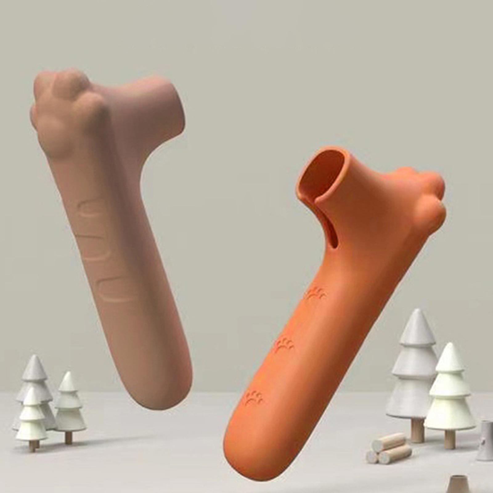 2xDoor Handle Cover Anti Static Noiseless Protector for Home Bedroom Orange