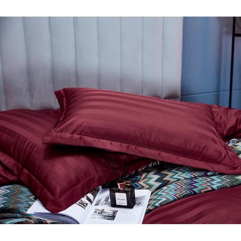 Bộ Chăn Drap Gối COTTON SỌC 3F Vải Cotton Lụa Bóng Hàng Chuyên Cho Gia Đình Và Khách Sạn