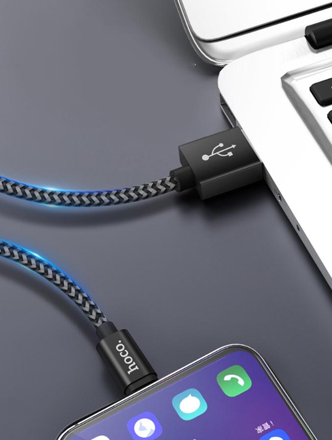 Cáp sạc nhanh Micro USB Hoco X14 MAX, hỗ trợ truyền dữ liệu, sạc nhanh 3A MAX, dây sạc bọc dù chống rối, chống đứt dành cho Samsung, Huawei, Xiaomi, Oppo, Sony - Hàng chính hãng 3