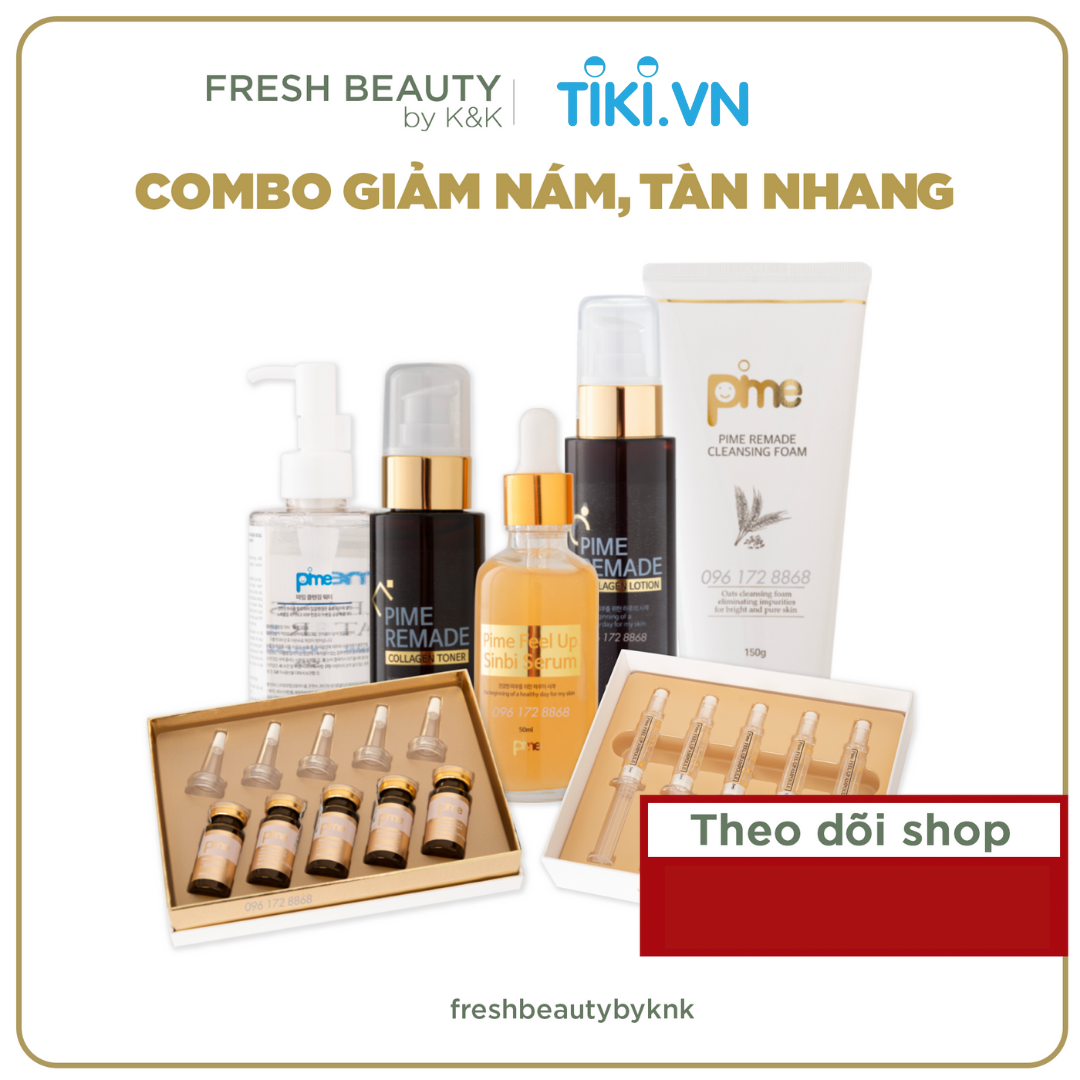 Bộ dưỡng 7 sản phẩm Pime hỗ trợ mờ nám, sạm, tàn nhang, tái tạo phục hồi, sáng khỏe làn da