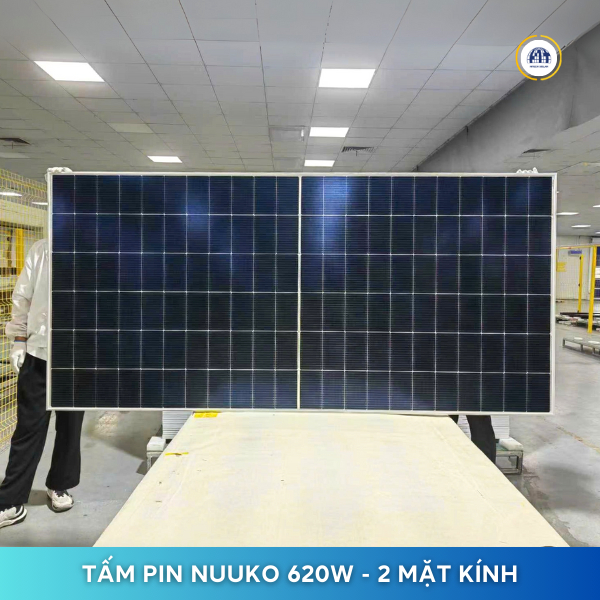 Tấm pin năng lượng mặt trời NUUKO Mono 620W – 2 mặt kính | Công nghệ N-Type TOPCON