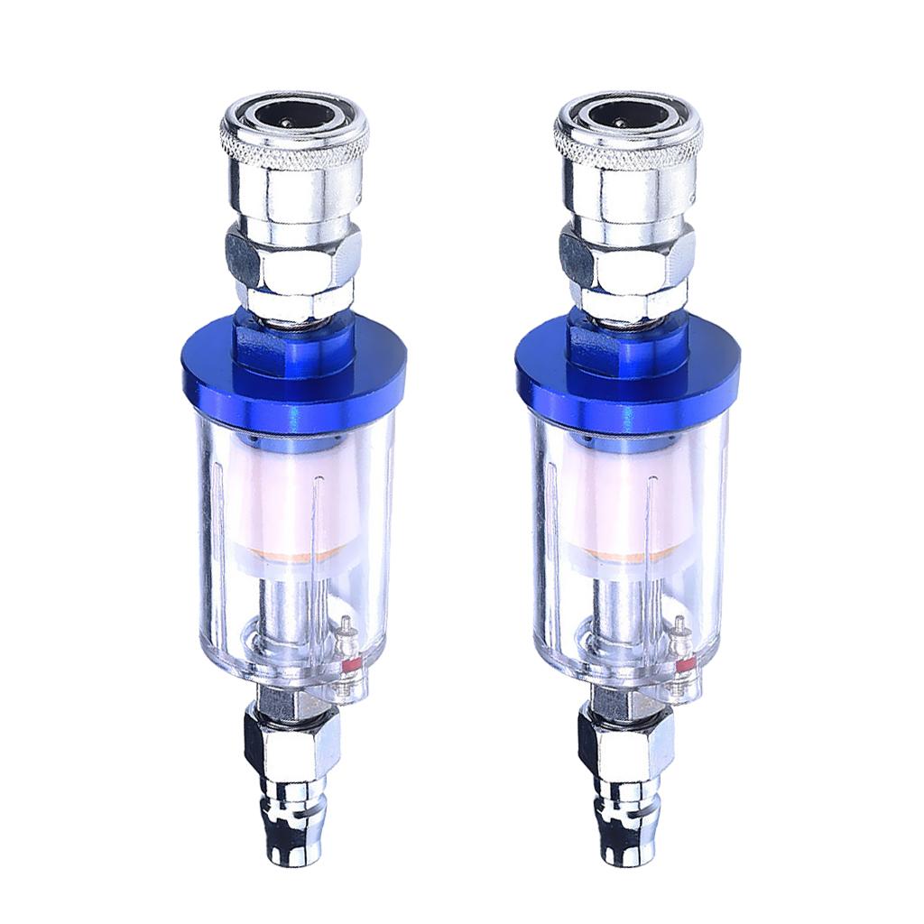 2 Pcs Air Oil Water Separator Filter Kit for Compressor Spray Paint Gun Tool