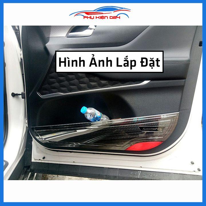 Bộ ốp tapli Santafe 2019-2020-2021-2022 vân Titan chống xước va đập khi mở cửa và làm đẹp xe
