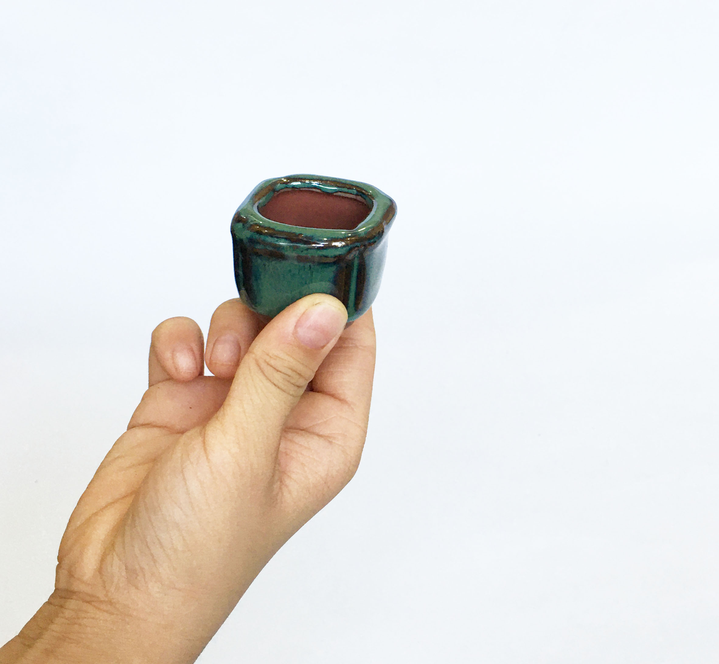 Set 10 mẫu chậu trồng bonsai, sen đá mini men hỏa biến có lỗ  Chậu gốm sứ Bát Tràng