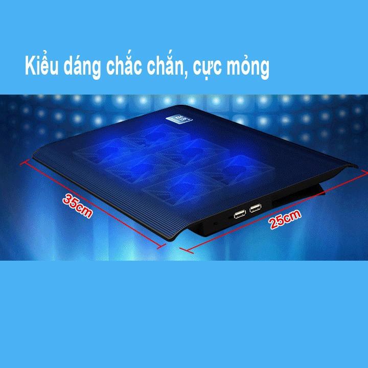 Đế Tản Nhiệt 6 Quạt Laptop cực mát - HCM giao hỏa tốc