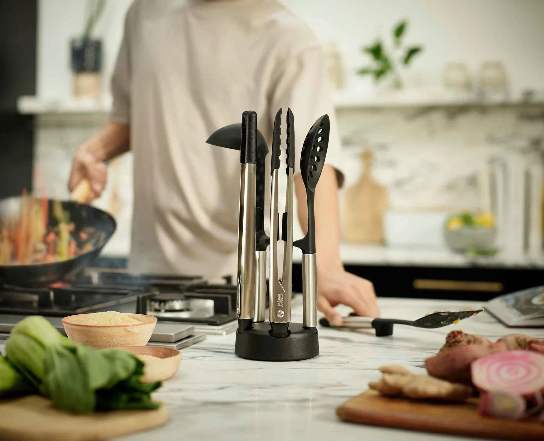 Bộ dụng cụ nấu ăn 5 món silicone Joseph Joseph 10568 Elevate Fusion (Steel) Hàng chính hãng