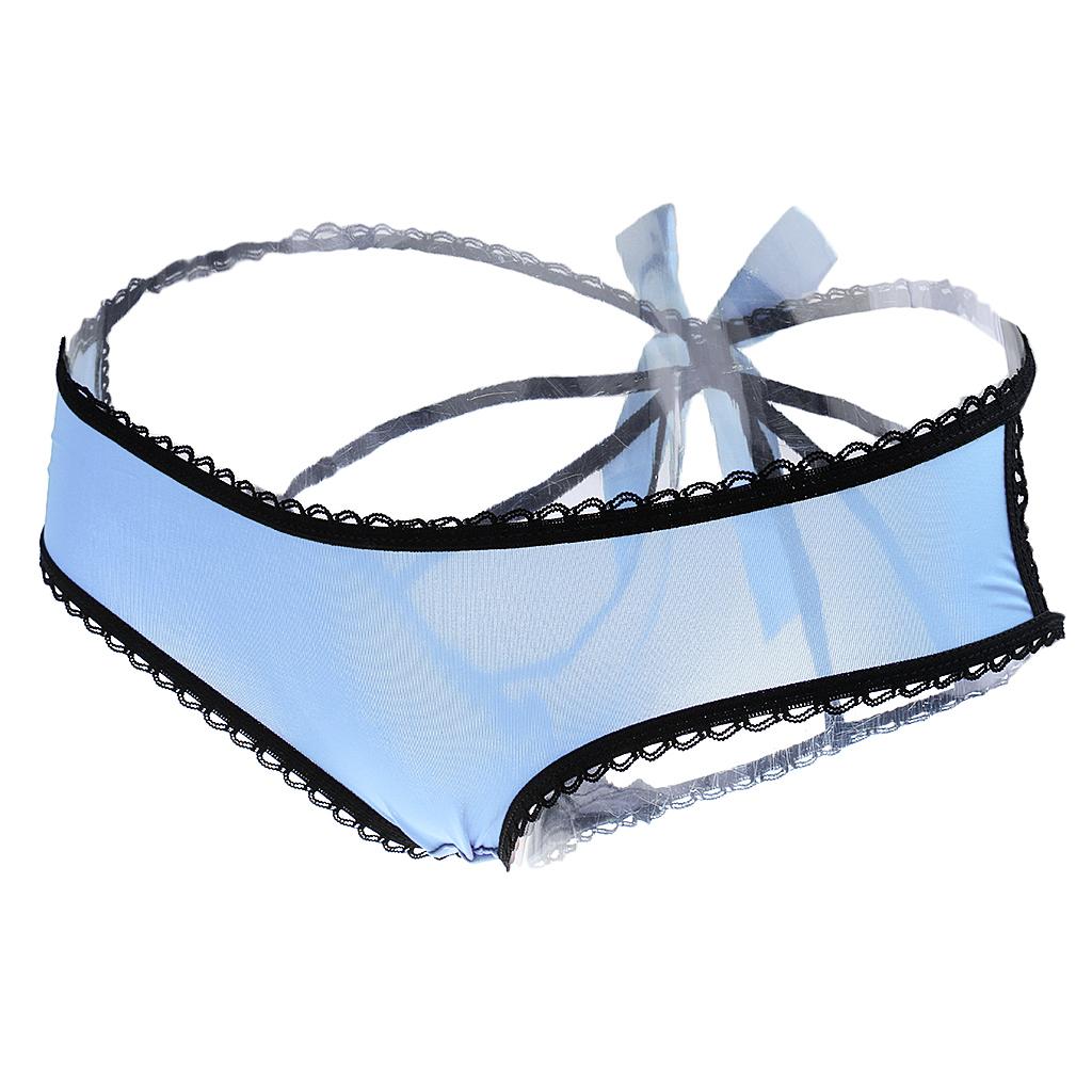 Women Thongs G-string Panties T-Back Open Knickers Lingerie Underwear - Blue Pink Red Purple Brown