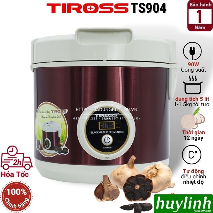 Máy làm tỏi đen Tiross TS904 - dung tích 5 lít - Hàng chính hãng