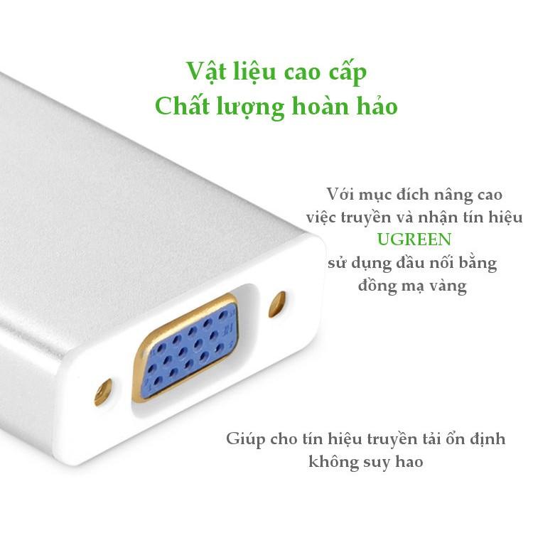 Cáp chuyển đổi Displayport male sang VGA female dài 15CM UGREEN DP106 - Hàng Chính Hãng