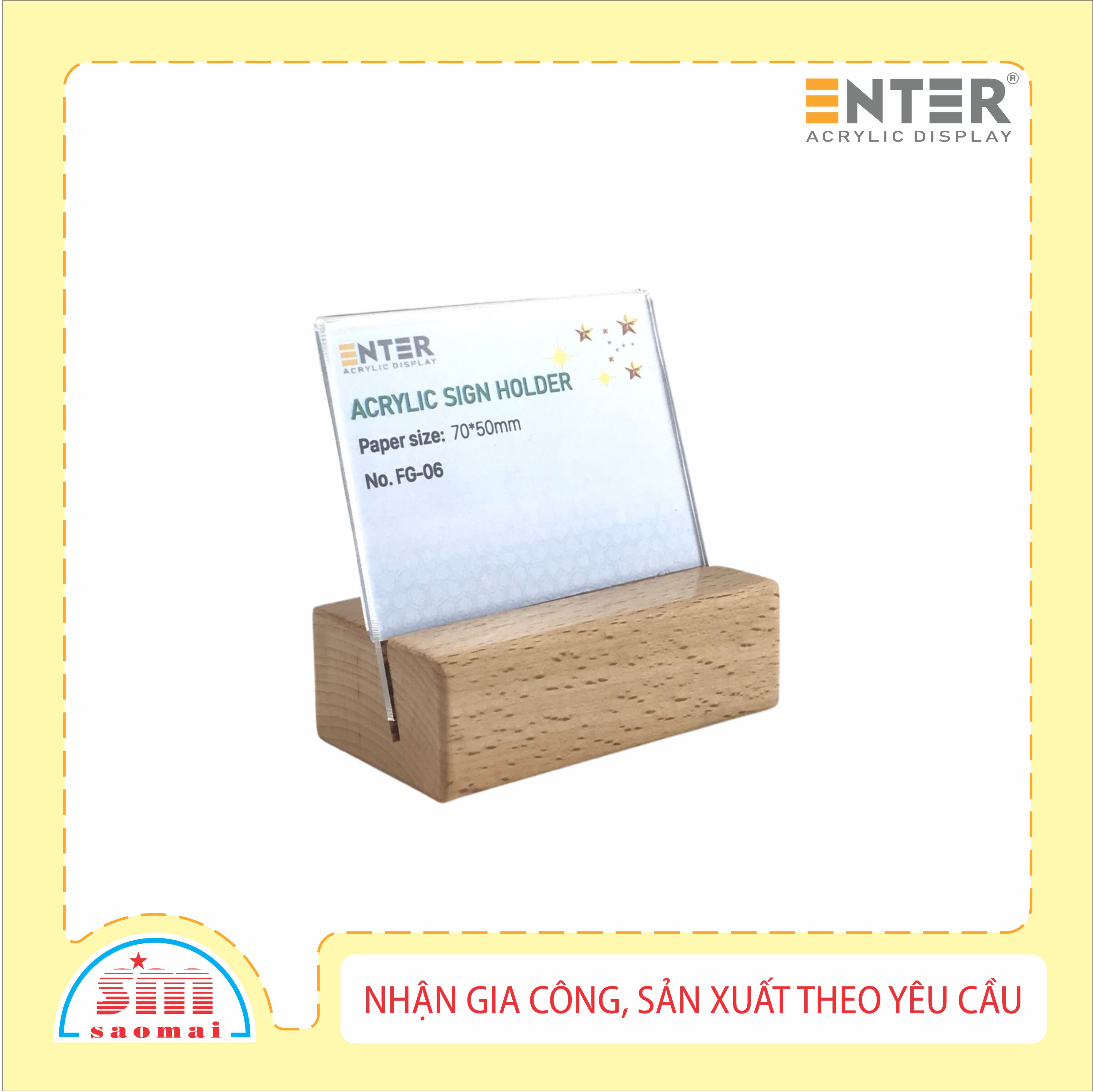 Kệ mica 1 mặt đế gỗ Enter FG-06