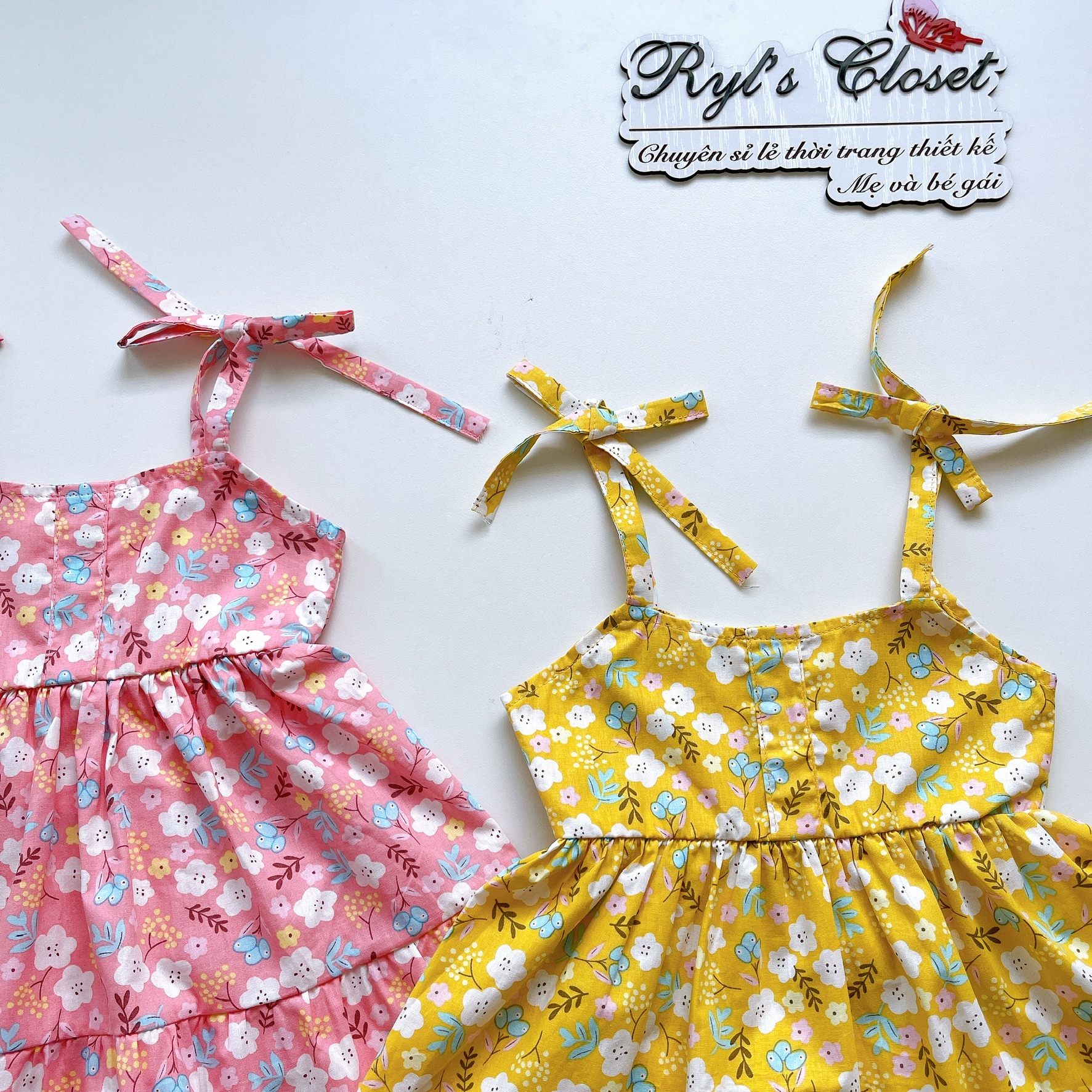 Váy Babydoll 2 Dây Bé Gái 4 Đến 28kg, Đầm Bé Gái Chất Thô Hoa Mềm Mát