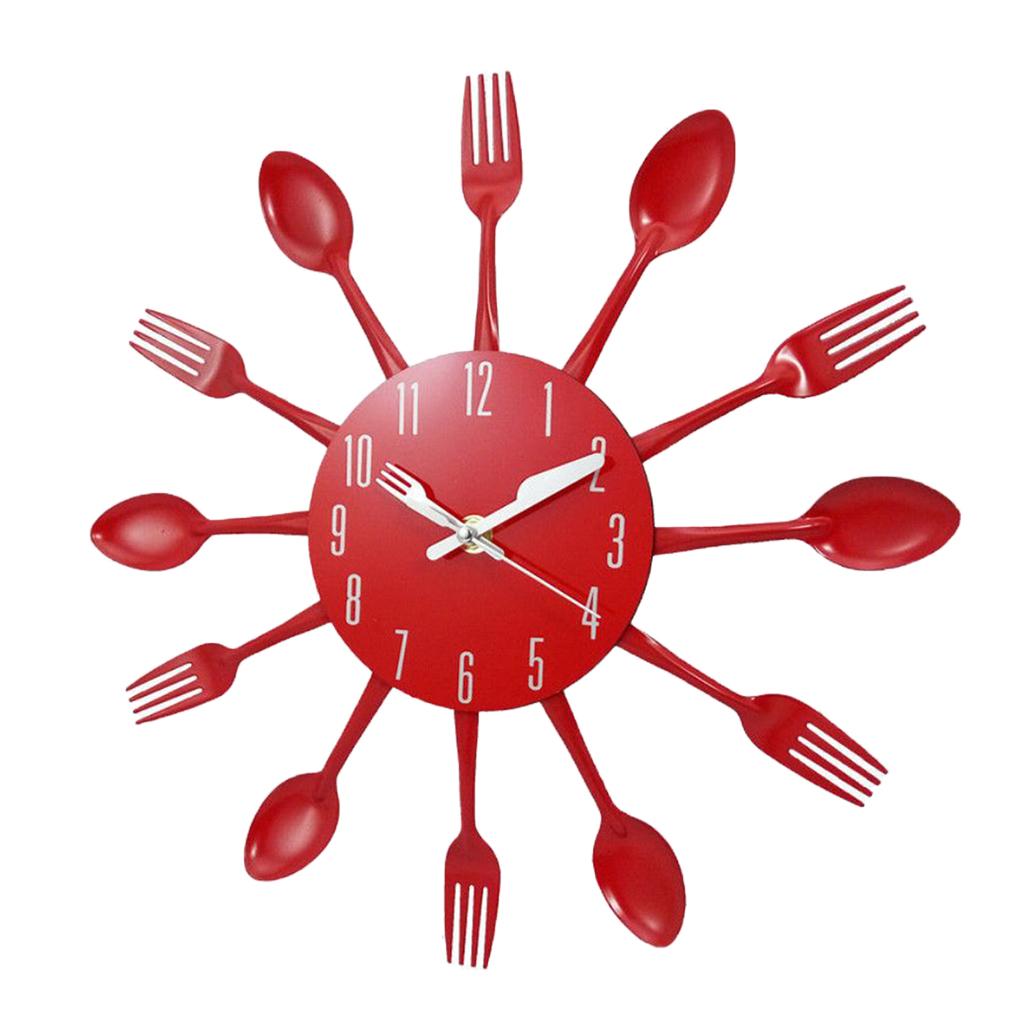 Kitchen Wall Clock Spoon Fork Wall Wall Sticker Room Home Decoration