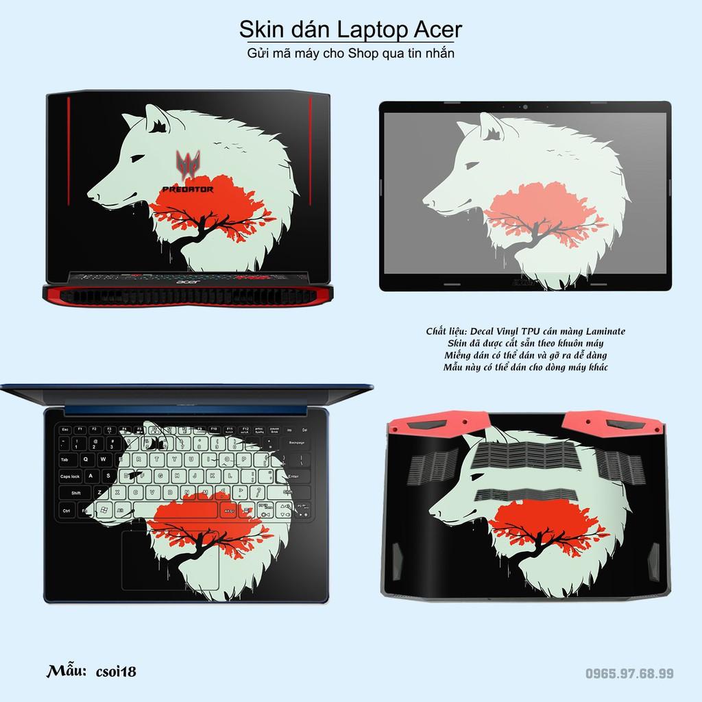 Skin dán Laptop Acer in hình sói tuyết (inbox mã máy cho Shop)