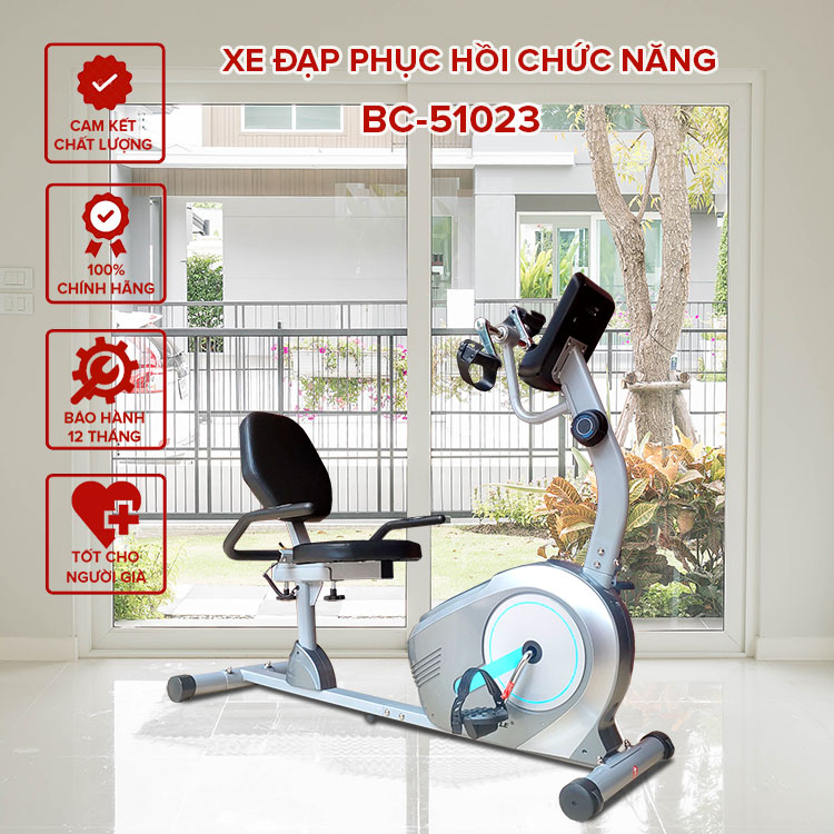 XE ĐẠP PHỤC HỒI CHỨC NĂNG BC-51023 có lưng tựa cho người già - tập tay chân rèn luyện sức khỏe người cao tuổi