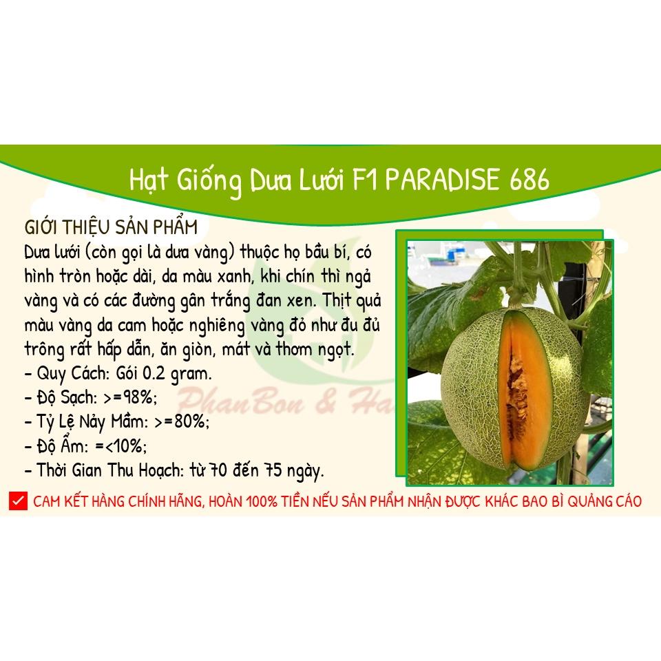 Hạt Giống Dưa Lưới F1 PARADISE 686 Ruột Vàng Loại 1 - Phú Nông - Shop Phân Bón và Hạt Giống