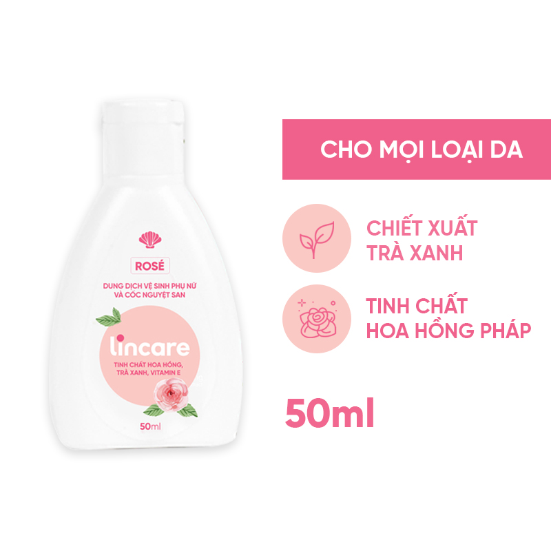 Dung dịch vệ sinh phụ nữ và cốc nguyệt san Lincare Rose