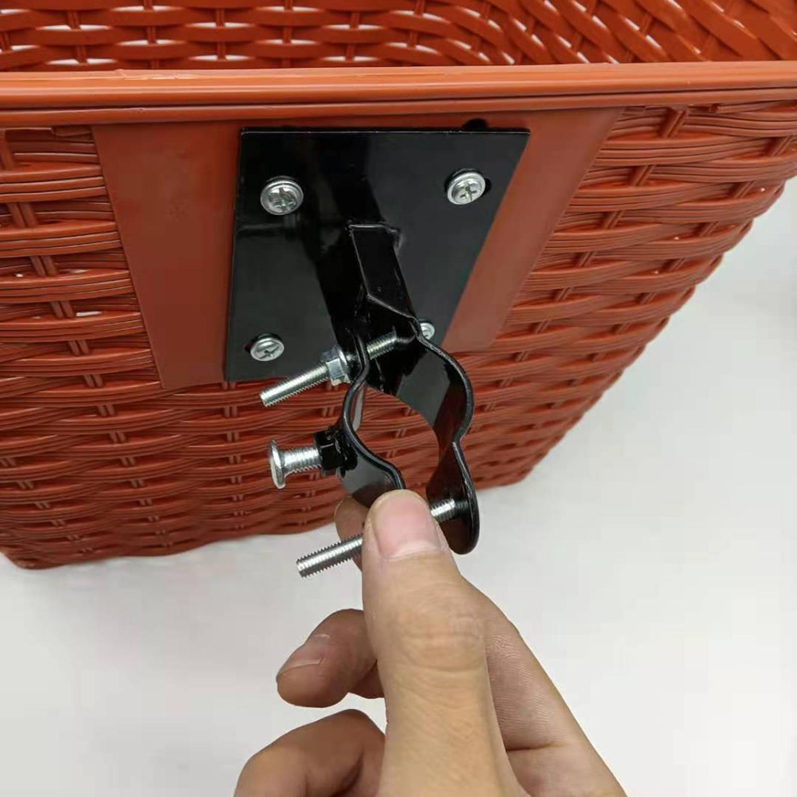 Bike Basket Fixed Holder Portable Stem Holder Detachable Bicycle Basket Attachment Basil Fixed Mounted Front Basket Hanger for Folding Bike