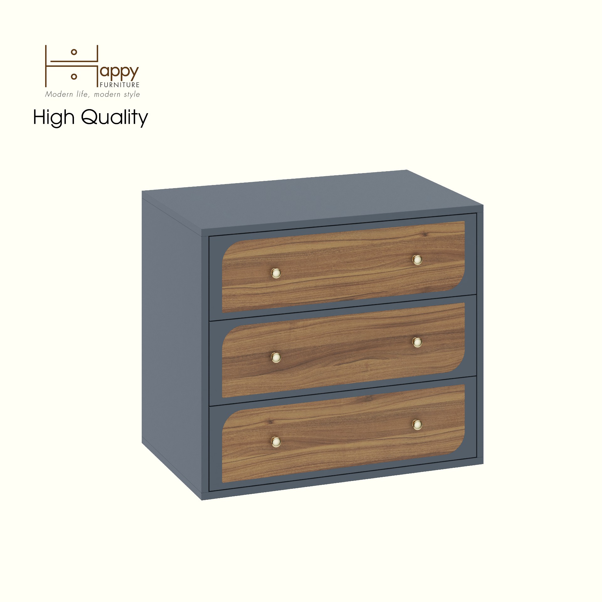 [Happy Home Furniture] BANA, Táp đầu giường 3 ngăn kéo, 70cm x 45cm x 61cm ( DxRxC), THK_121