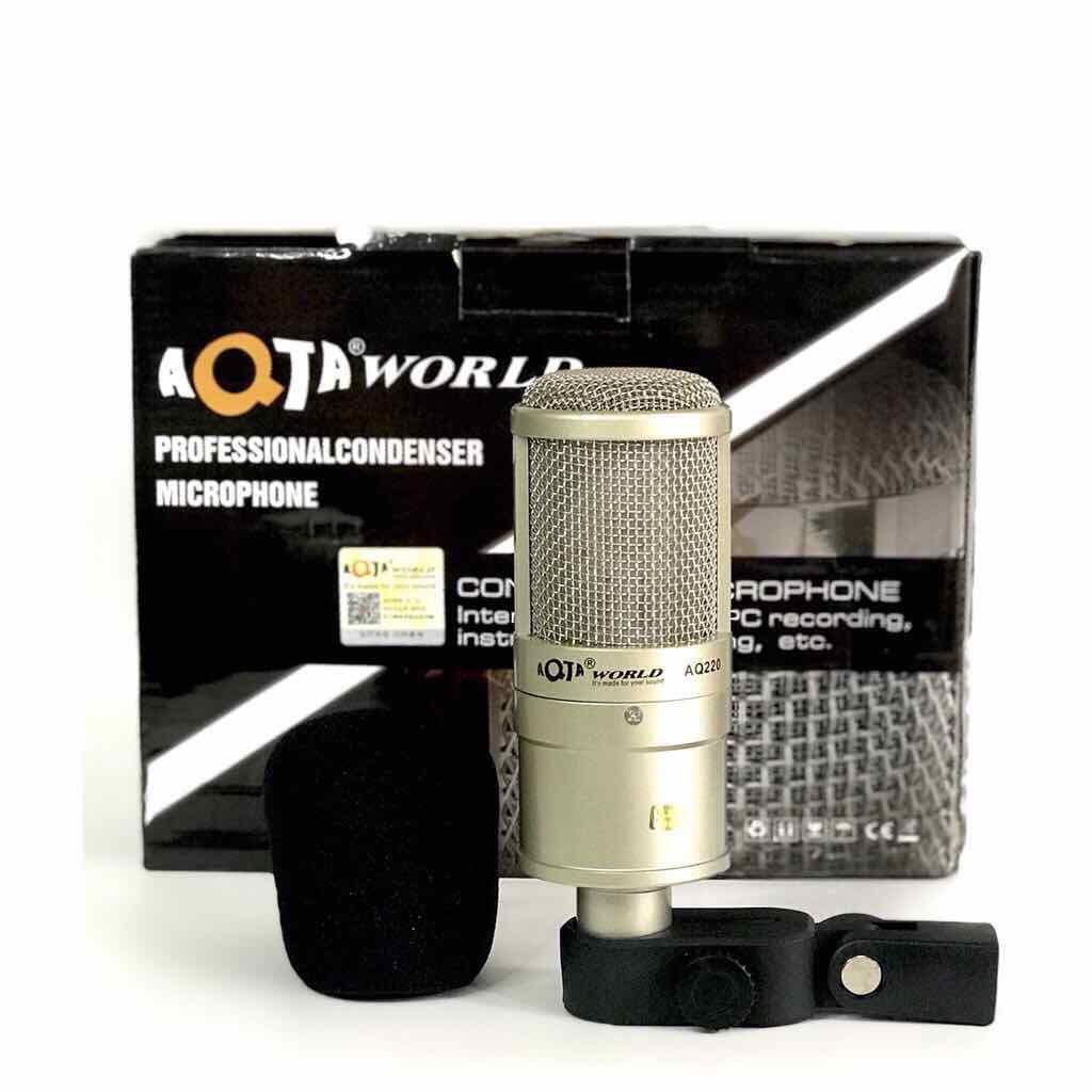 Mic Thu Âm AQTA AQ220 FREE SHIP Hàng Loại 1 , Chât Âm Cực Hay , Thiết Kế Bo Tròn , Cầm Đầm Tay . Bảo Hành 12 Tháng