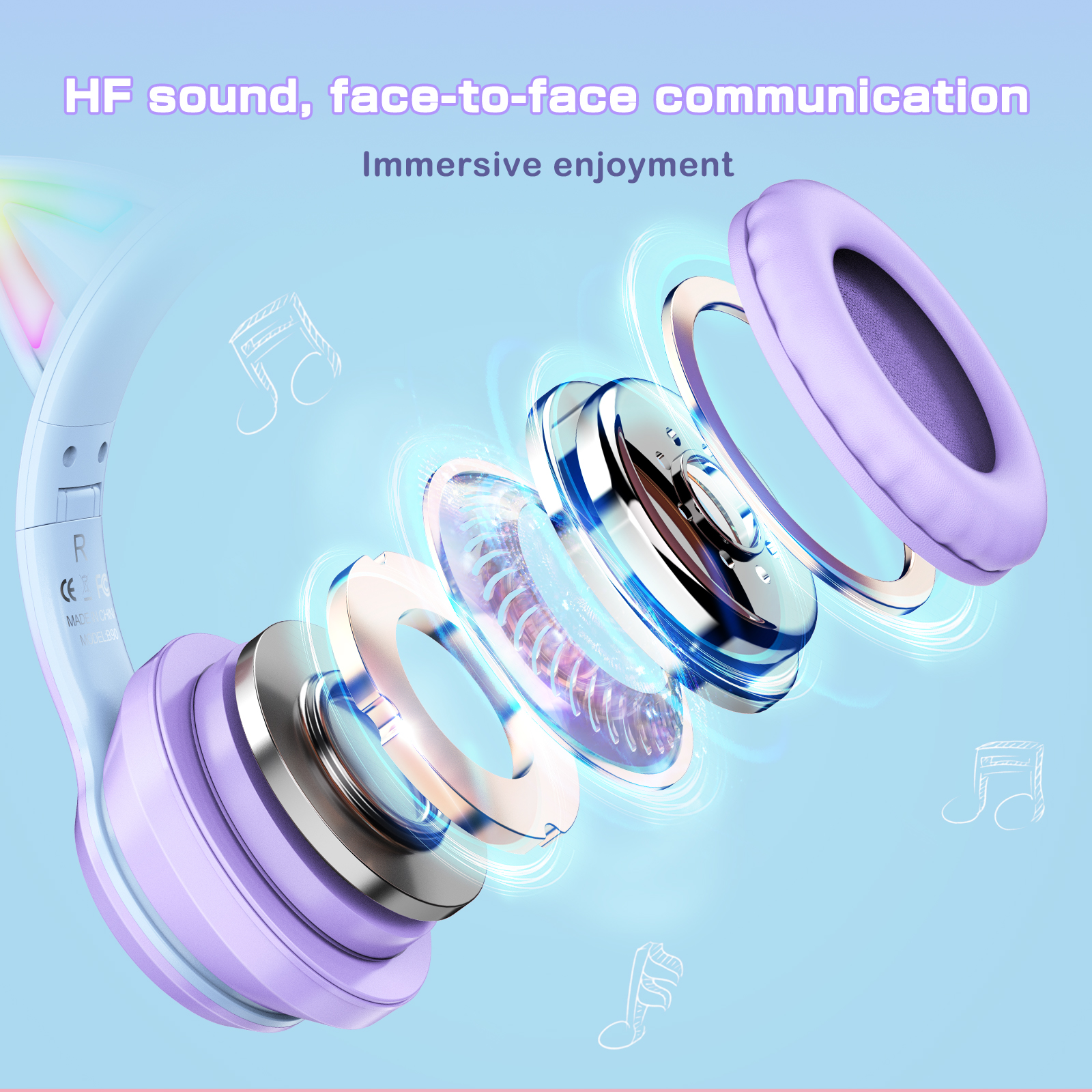 Combo Onikuma Gaming 3 (Tai Nghe Không Dây B90 Blue Purple + Chuột CW905 Purple) - Hàng Chính Hãng