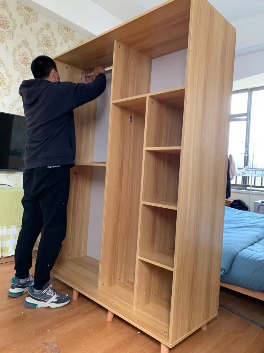 Tủ Quần Áo 2 Cánh Trượt Màu Trắng- sồi phong cách Bắc Âu sang trọng hiện đại Cao 1m9 x R1m4