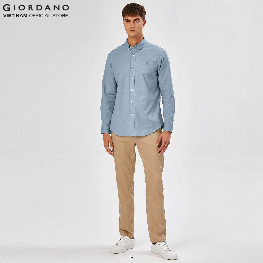 Áo Sơ Mi Oxford Nam Dài Tay Logo Classics Giordano 01042043