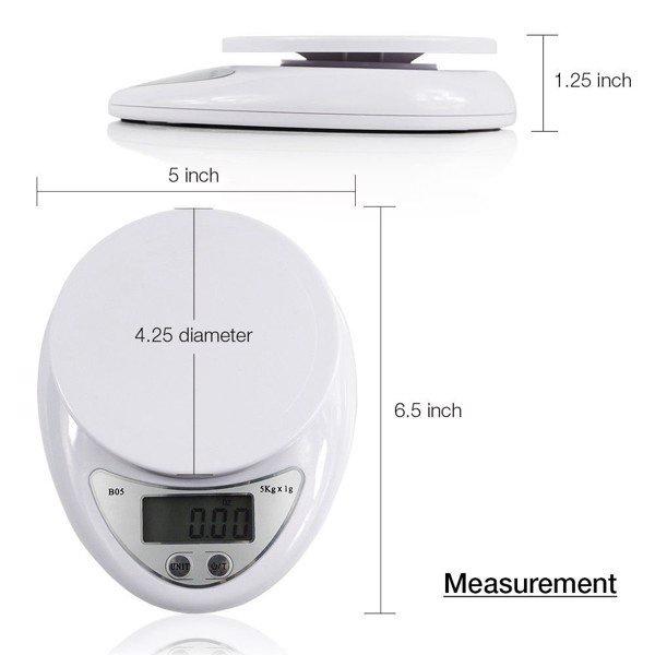 Cân điện tử để bàn, cân nhà bếp KITCHEN SCALE MAX 5kg