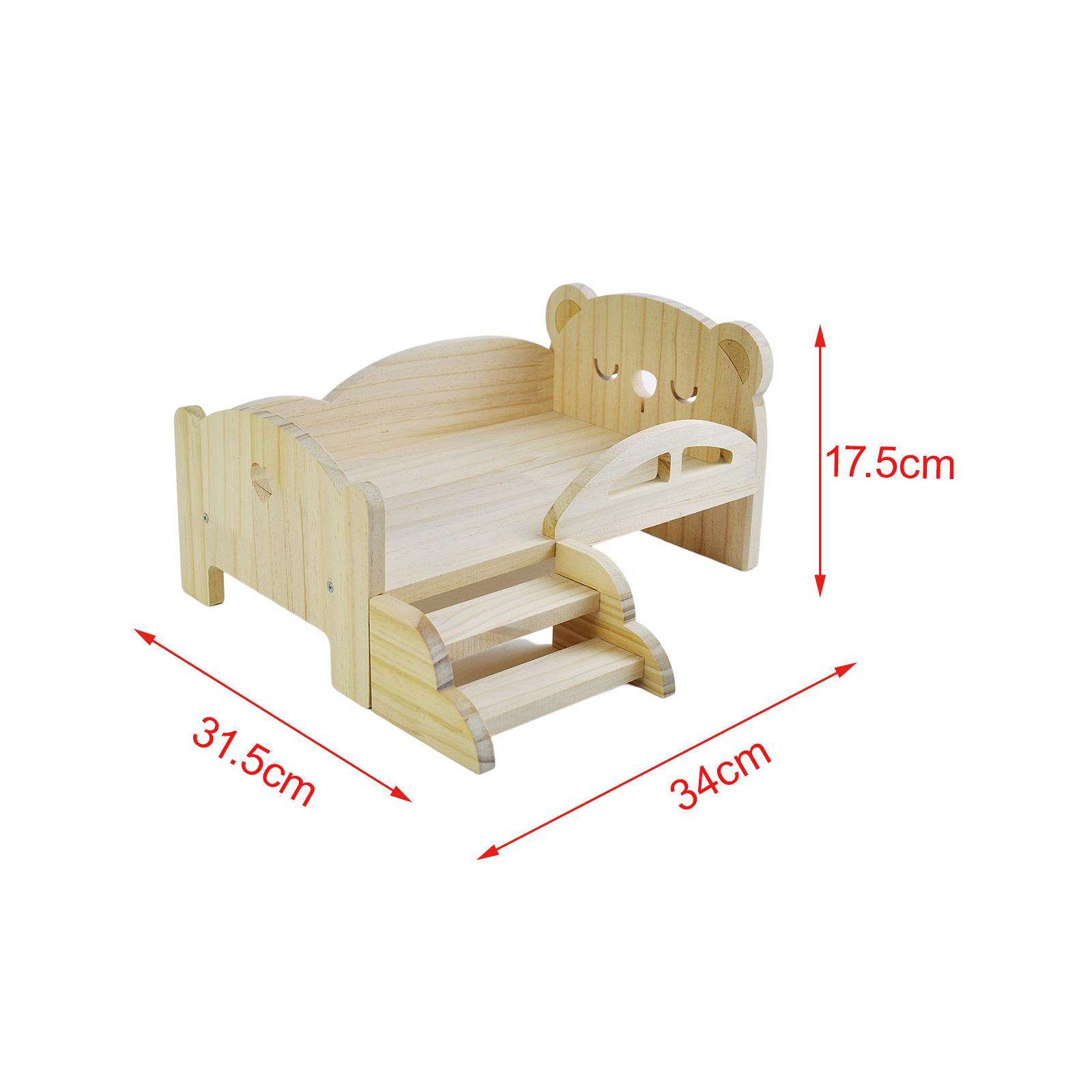 Doll Miniature Bed with Stairs Fashion Doll Play for 1:6 Doll Accessories Bear