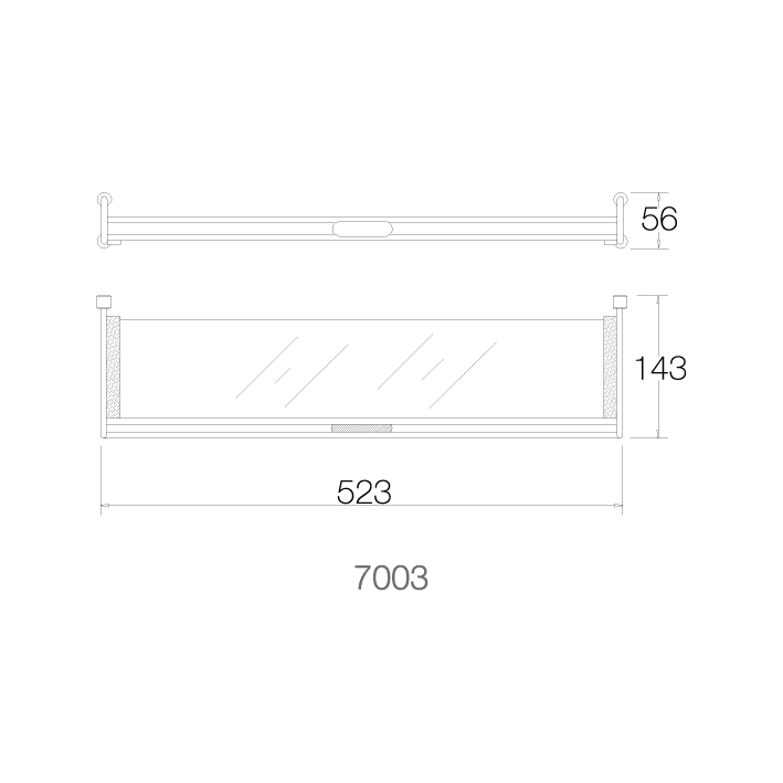 Kệ kính 50cm - 7003 - INOX SUS 304