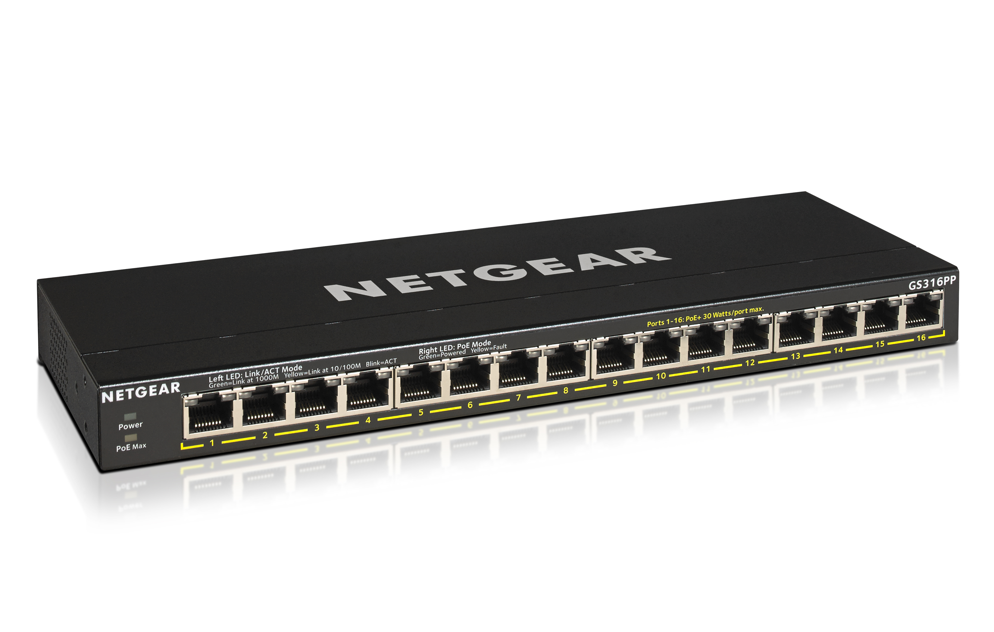 Bộ Chia Mạng Để Bàn 16 Cổng 10/100/1000M PoE+ Gigabit Ethernet Unmanaged Switch Netgear GS316PP - Hàng Chính Hãng