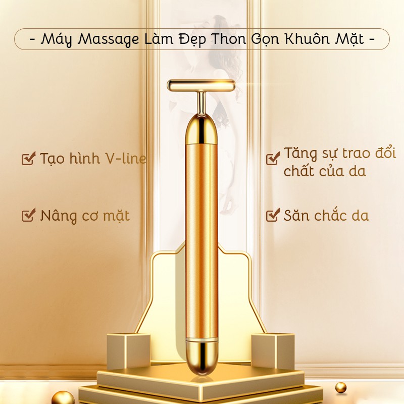 Cây lăn massage mặt nâng cơ săn da mặt giảm nếp nhăn & Máy Mát Xa Mắt Mini