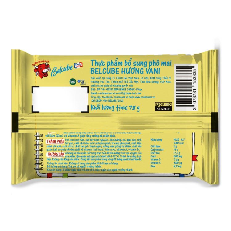 Combo 3 gói Phô Mai Vuông Belcube - Vị Vani - Hỗ Trợ Hệ Miễn Dịch